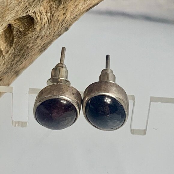 Vintage Carnelian Agate Silver Post Earrings - Picture 3 of 5